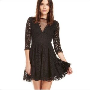 SAYLOR ANTHROPOLOGIE CHARLOTTE BLACK LACE DRESS